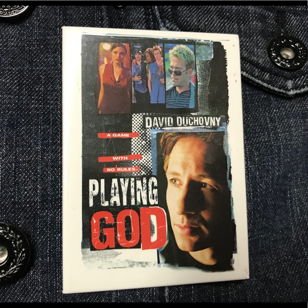 🎦 Playing God Vintage Pin Button Flare 80’s 90’s